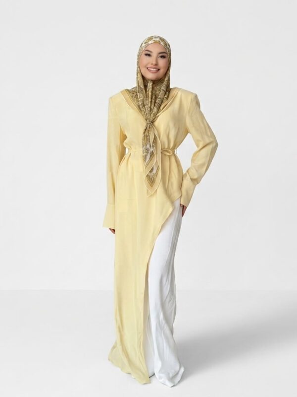 Robe Jaune Citron 100% En Lin